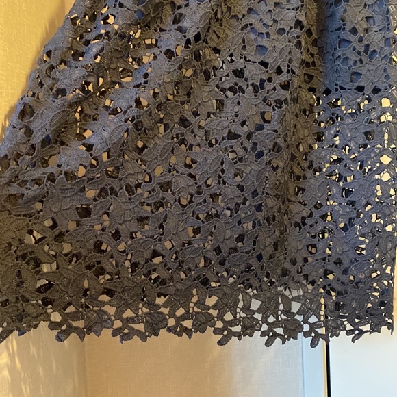 Astr Crochet Laser Cut Lace Spaghetti Strap Dress in Navy - Size XS - Picture 9 of 11